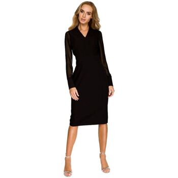 Textil Ženy Krátké šaty Stylove Dámské midi šaty Ishigune S136 černá Černá