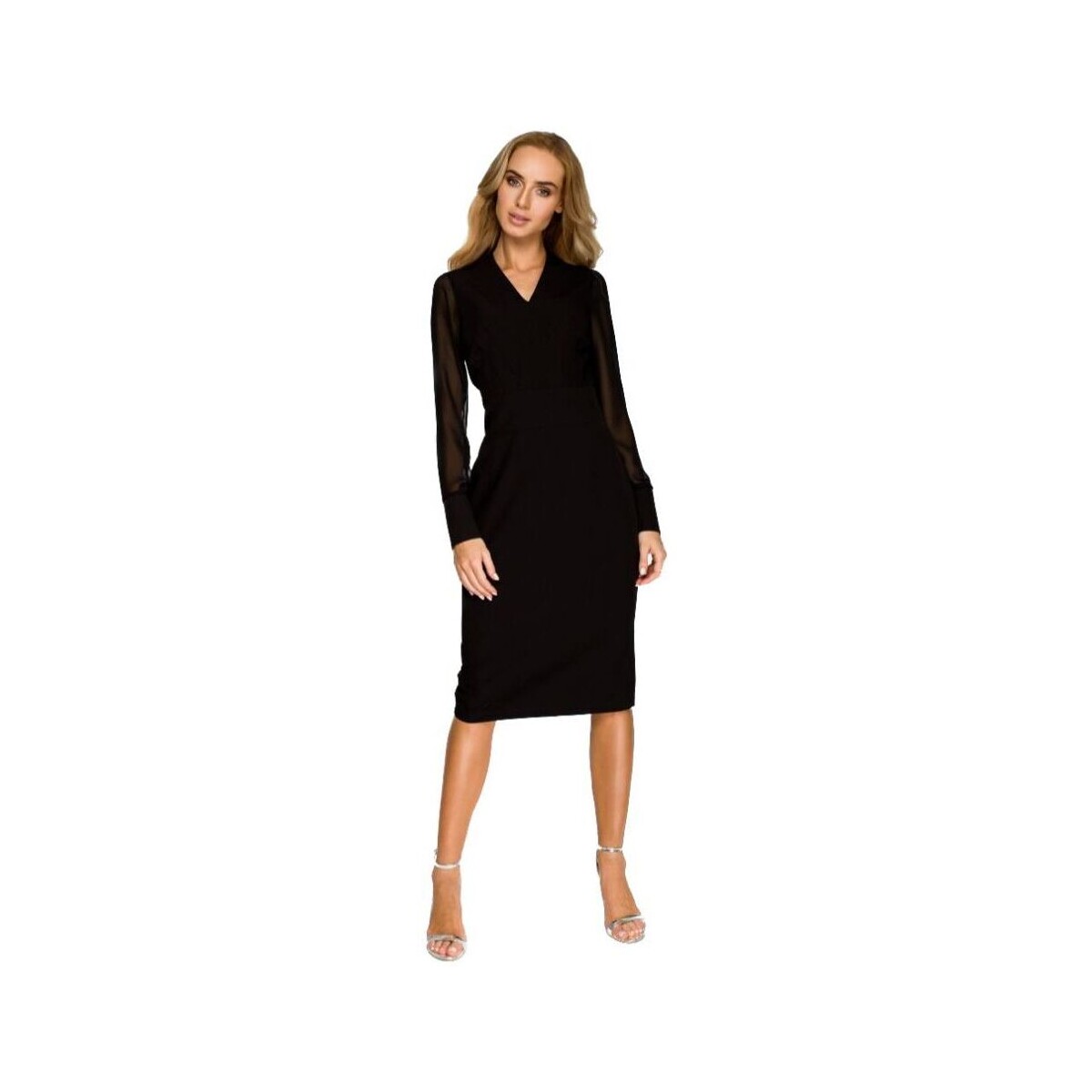 Textil Ženy Krátké šaty Stylove Dámské midi šaty Ishigune S136 černá Černá