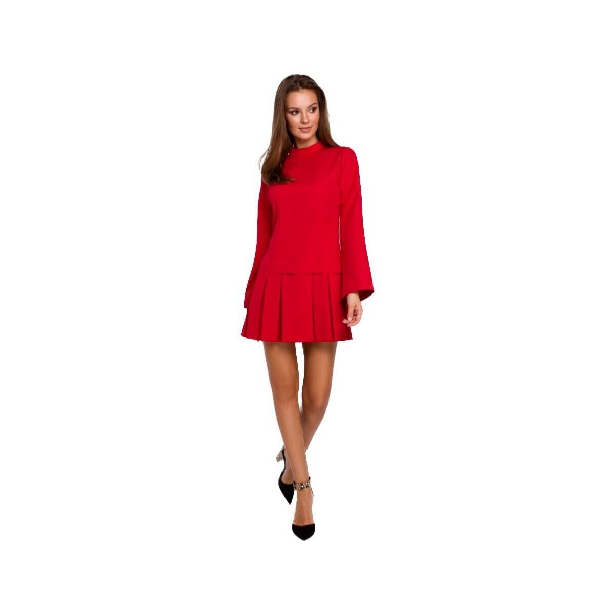 Textil Ženy Krátké šaty Makover Dámské mini šaty Sebiloena K021 červená Červená