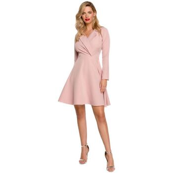 Textil Ženy Krátké šaty Makover Dámské mini šaty Clariwse K138 tmavě růžová Růžová
