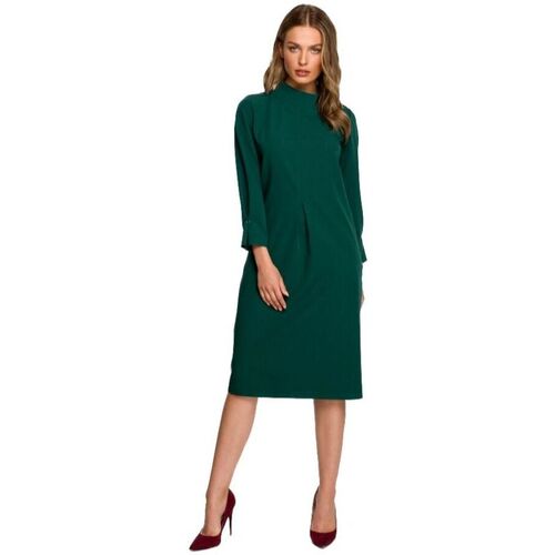Textil Ženy Krátké šaty Stylove Dámské midi šaty Annangaine S318 tmavě zelená Zelená
