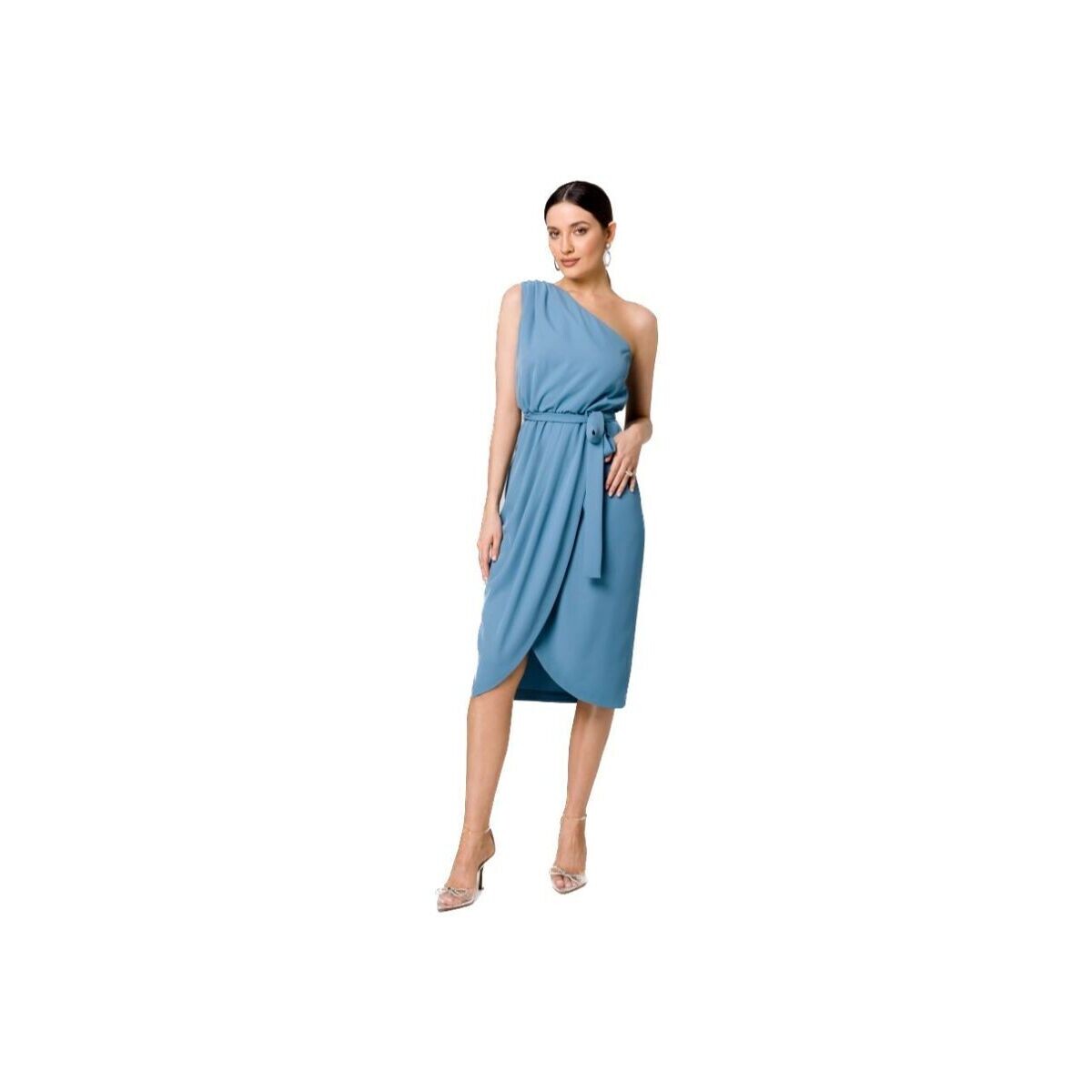 Textil Ženy Krátké šaty Makover Dámské mini šaty Lynedamor K160 nebesky modrá Modrá