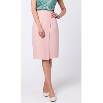 Stylove Krátké sukně Dámská midi sukně Enydron S343 pudrová růžová - Růžová