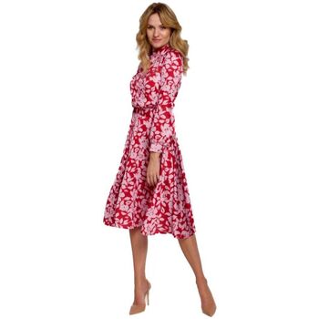Textil Ženy Krátké šaty Makover Dámské midi šaty Igelon K084 růžová Růžová