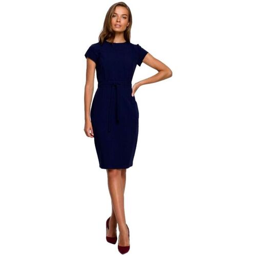 Textil Ženy Krátké šaty Stylove Dámské mini šaty Helaiflor S239 námořnická modrá Tmavě modrá