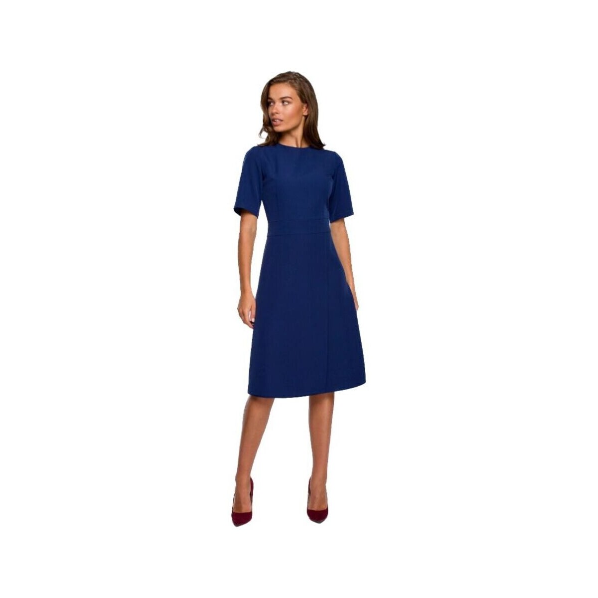 Textil Ženy Krátké šaty Stylove Dámské midi šaty Lyonete S240 námořnická modrá Tmavě modrá