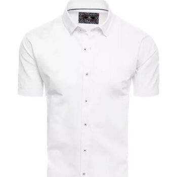 Textil Muži Košile s dlouhymi rukávy D Street Pánská košile s krátkým rukávem Sukail bílá Bílá