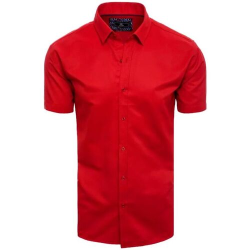 Textil Muži Košile s dlouhymi rukávy D Street Pánská košile s krátkým rukávem Ulnik červená Červená