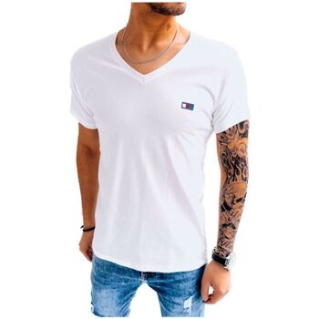 Textil Muži Trička s krátkým rukávem D Street Pánské tričko s potiskem Siluti bílá Bílá