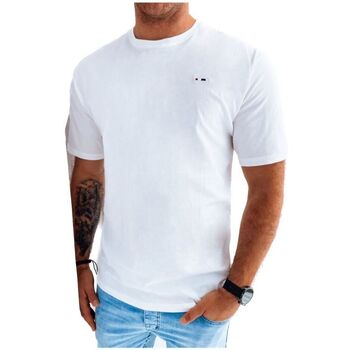 Textil Muži Trička s krátkým rukávem D Street Pánské tričko s krátkým rukávem Ruk bílá Bílá