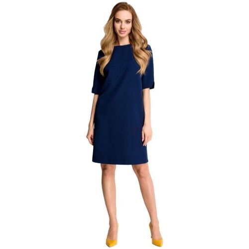 Textil Ženy Krátké šaty Stylove Dámské mini šaty Herzenes S113 námořnická modrá Tmavě modrá