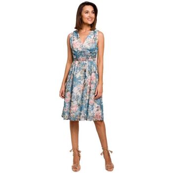 Textil Ženy Krátké šaty Stylove Dámské květované šaty Isondrie S225 modro-růžová Modrá světlá/Růžová
