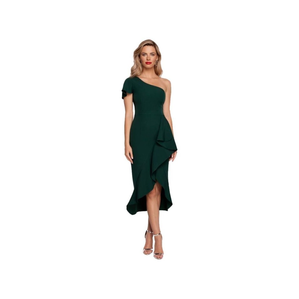 Textil Ženy Krátké šaty Makover Dámské midi šaty Ganiervydd K146 tmavě zelená Zelená