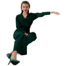 Textil Ženy Overaly / Kalhoty s laclem Makover Dámský overal Likatan K147 tmavě zelená Zelená