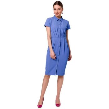 Textil Ženy Krátké šaty Stylove Dámské mini šaty Uleki S335 nebesky modrá Modrá