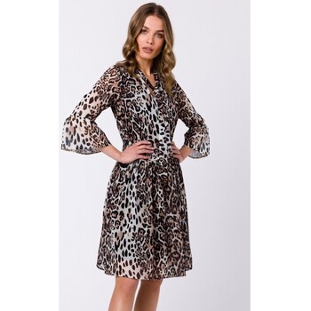 Stylove Krátké šaty Dámské mini šaty Omiten S337 leopard - ruznobarevne