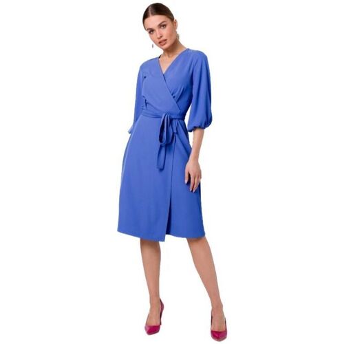 Textil Ženy Krátké šaty Stylove Dámské mini šaty Outak S340 nebesky modrá Modrá