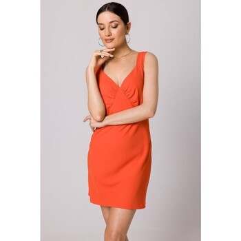 Makover Krátké šaty Dámské mini šaty Elaice K159 korálová - Oranžová
