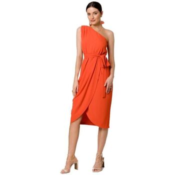 Makover Krátké šaty Dámské midi šaty Lynedamor K160 korálová - Oranžová