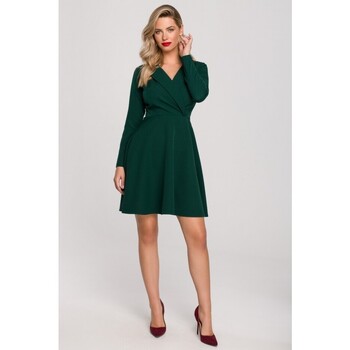 Makover Krátké šaty Dámské mini šaty Clariwse K138 tmavě zelená - Zelená