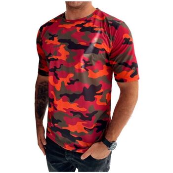 Textil Muži Trička s krátkým rukávem D Street Pánské tričko s potiskem Briluk oranžovo-černá Černá/Oranžová