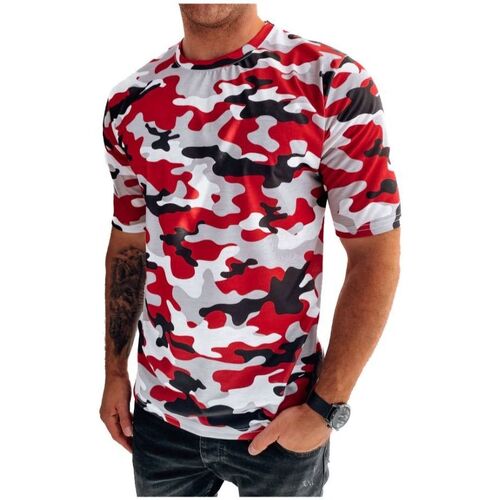 Textil Muži Trička s krátkým rukávem D Street Pánské tričko s potiskem Rulnan červená Červená