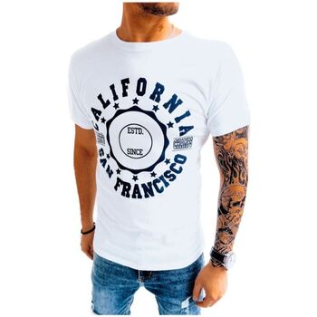 Textil Muži Trička s krátkým rukávem D Street Pánské tričko s potiskem Terkun černá Černá