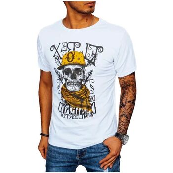 Textil Muži Trička s krátkým rukávem D Street Pánské tričko s potiskem Kinu bílá Bílá
