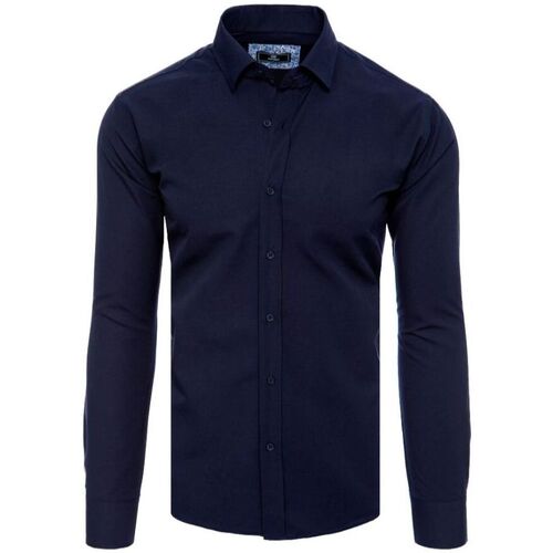 Textil Muži Košile s dlouhymi rukávy D Street  Tmavě modrá
