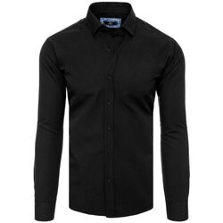 Textil Muži Košile s dlouhymi rukávy D Street Pánská košile s dlouhým rukávem Constawain černá Černá