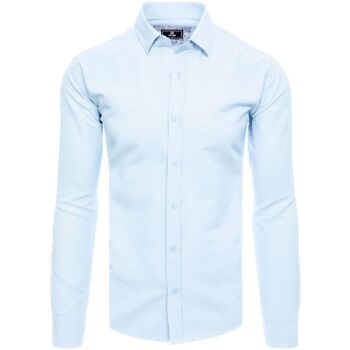 Textil Muži Košile s dlouhymi rukávy D Street Pánská košile s dlouhým rukávem Riehoot blankytná modř Modrá