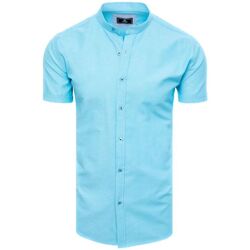 Textil Muži Košile s dlouhymi rukávy D Street Pánská košile s krátkým rukávem Brengist blankytná modř Modrá