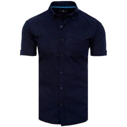 Textil Muži Košile s dlouhymi rukávy D Street Pánská košile s krátkým rukávem Glest tmavě modrá Tmavě modrá