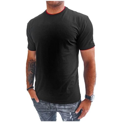 Textil Muži Trička s krátkým rukávem D Street Pánské tričko s krátkým rukávem Nedegan černá Černá