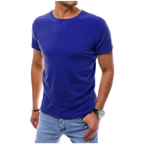 Textil Muži Trička s krátkým rukávem D Street Pánské tričko s krátkým rukávem Gwiolduc modrá Tmavě modrá