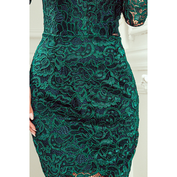 Numoco Dámské krajkové šaty Escoved zelená Zelená