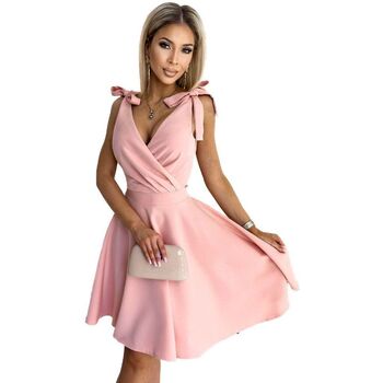 Numoco Krátké šaty Dámské společenské šaty Rosalia pudrová růžová - Růžová