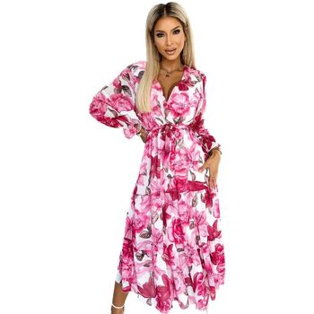 Textil Ženy Krátké šaty Numoco Dámské květované šaty Valentina růžová Růžová