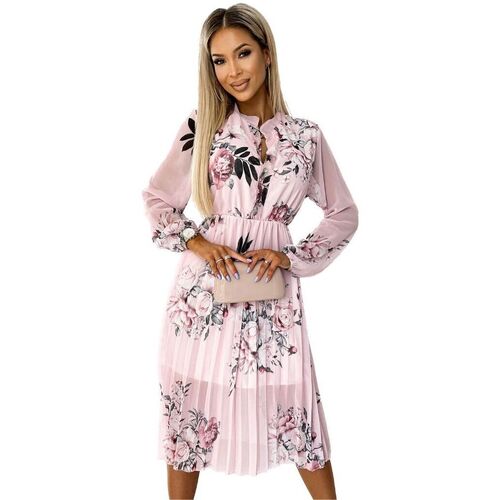 Textil Ženy Krátké šaty Numoco Dámské květované šaty Carla pastelová růžová Růžová