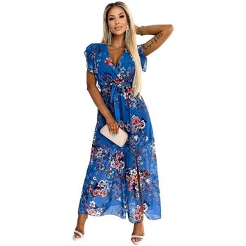 Textil Ženy Krátké šaty Numoco Dámské květované šaty Aria modrá Modrá
