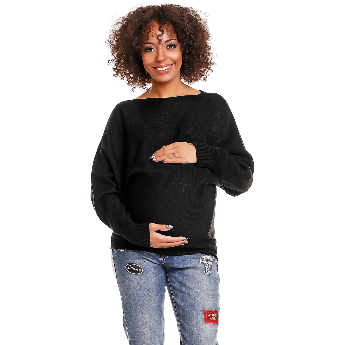 Textil Ženy Svetry Peekaboo Dámský těhotenský svetr Barcs černá Černá