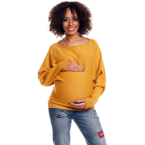Textil Ženy Svetry Peekaboo Dámský těhotenský svetr Barcs hořčicová Žlutá