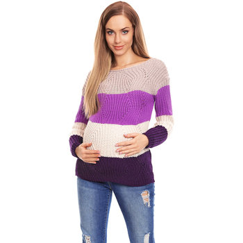 Textil Ženy Svetry Peekaboo Dámský těhotenský svetr Bogyilloas fialová Fialová