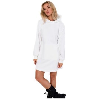 Made Of Emotion Krátké šaty Dámské mikinové šaty Yenga M762 ecru - Bílá