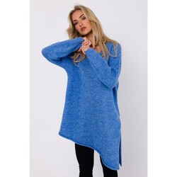 Textil Ženy Svetry Made Of Emotion Dámský dlouhý svetr Ishigau M769 blankytná modř Modrá