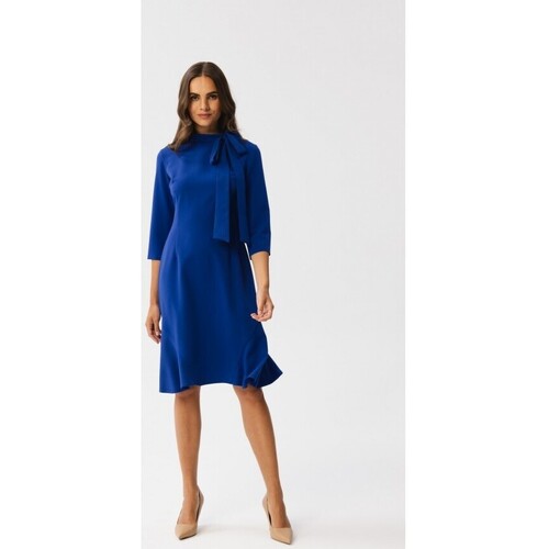 Textil Ženy Krátké šaty Stylove Dámské midi šaty Gwalchakin S346 chrpově modrá Tmavě modrá