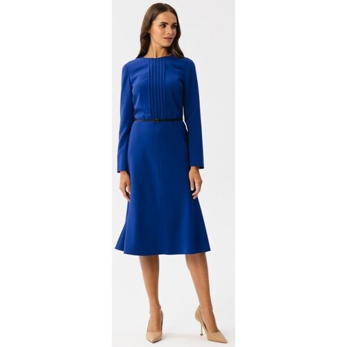 Textil Ženy Krátké šaty Stylove Dámské midi šaty Kerigor S347 chrpově modrá Tmavě modrá