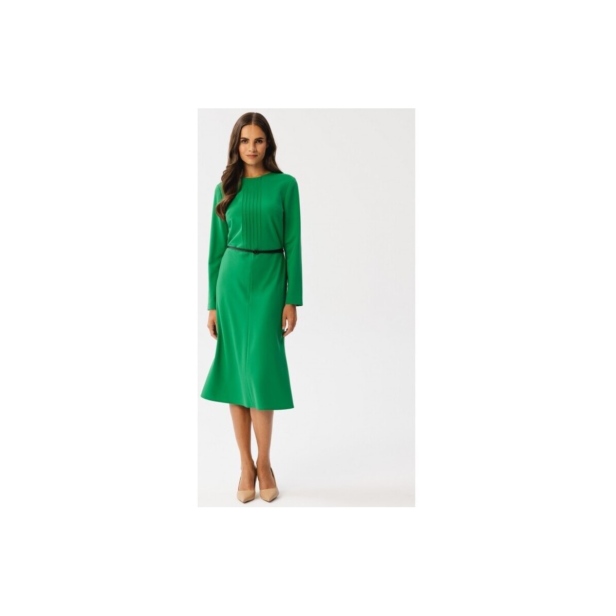 Textil Ženy Krátké šaty Stylove Dámské midi šaty Kerigor S347 světle zelená Zelená