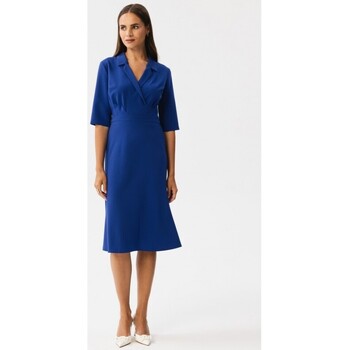 Textil Ženy Krátké šaty Stylove Dámské midi šaty Bohodawc S348 chrpově modrá Tmavě modrá