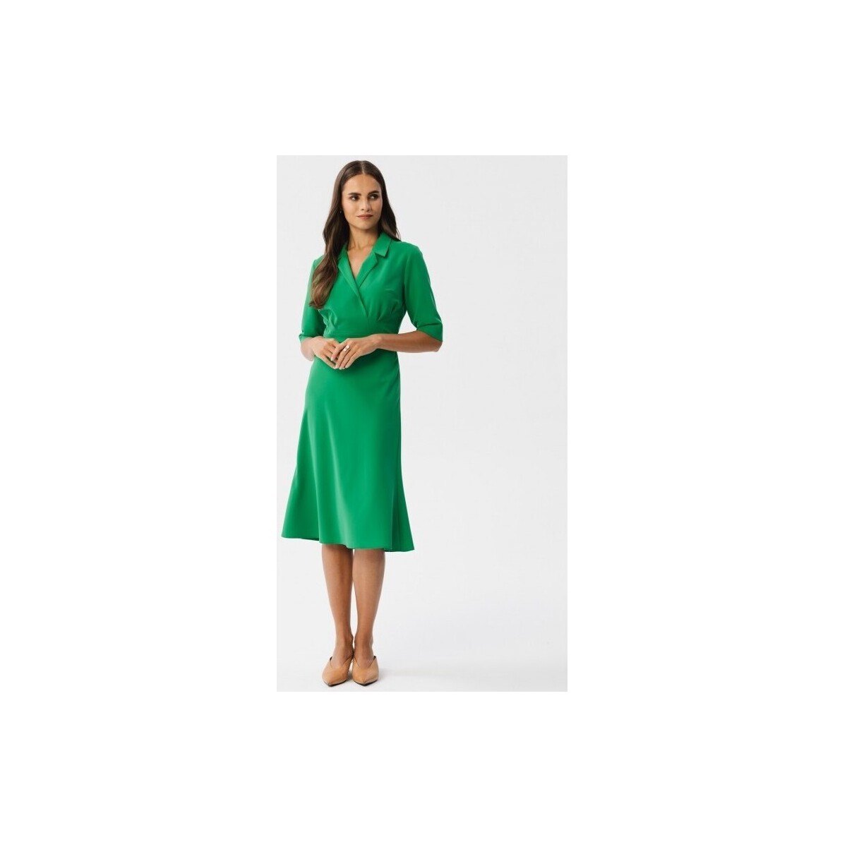 Textil Ženy Krátké šaty Stylove Dámské midi šaty Bohodawc S348 světle zelená Zelená